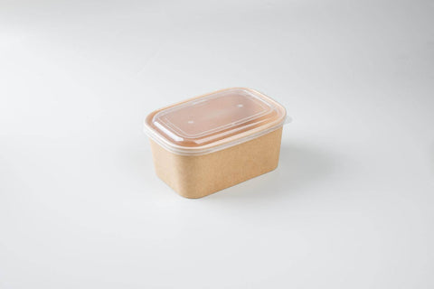 PP lid for Rectangular Kraft bowl