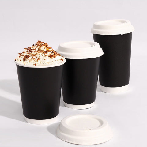 Double Wall Kraft Paper Cup 12oz - Black