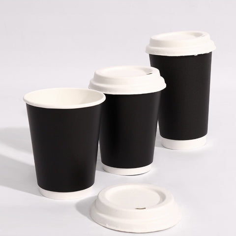 Double Wall Kraft Paper Cup 12oz - Black